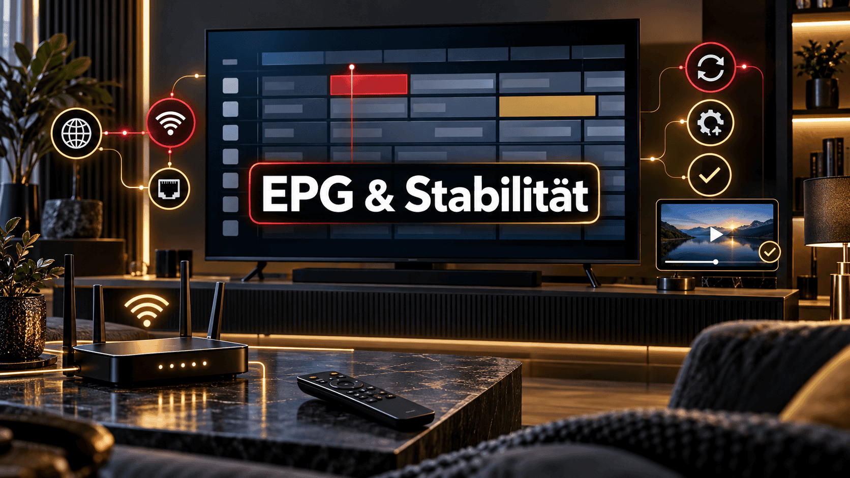 IPTV auf Samsung TV EPG Netzwerk und Stabilität prüfen