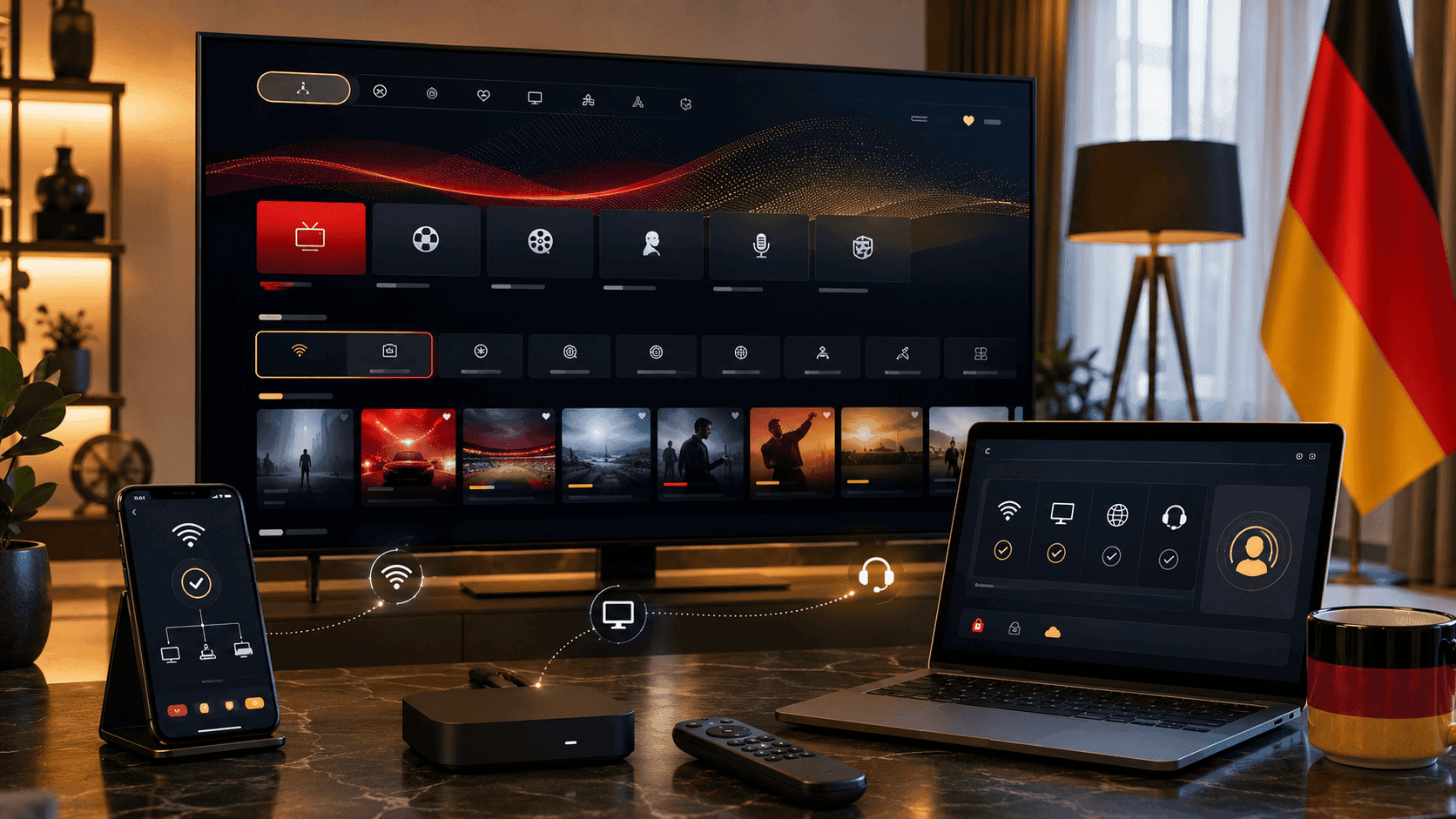 Germany IPTV Erfahrungen auf Smart TV Fire TV Stick und mobilen Geräten