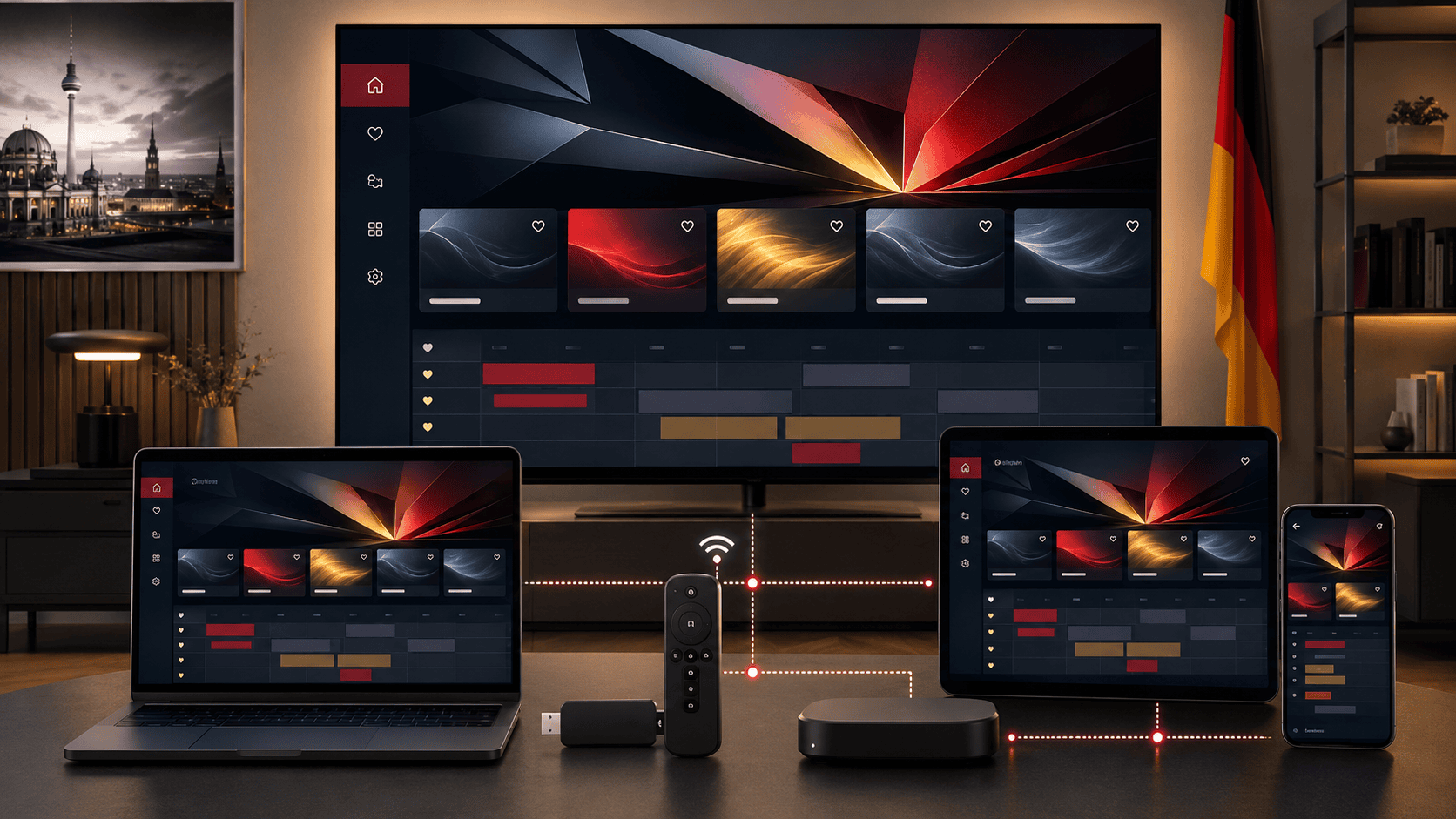 Germany IPTV Gerätekompatibilität für Smart TV Fire TV Android und Smartphone