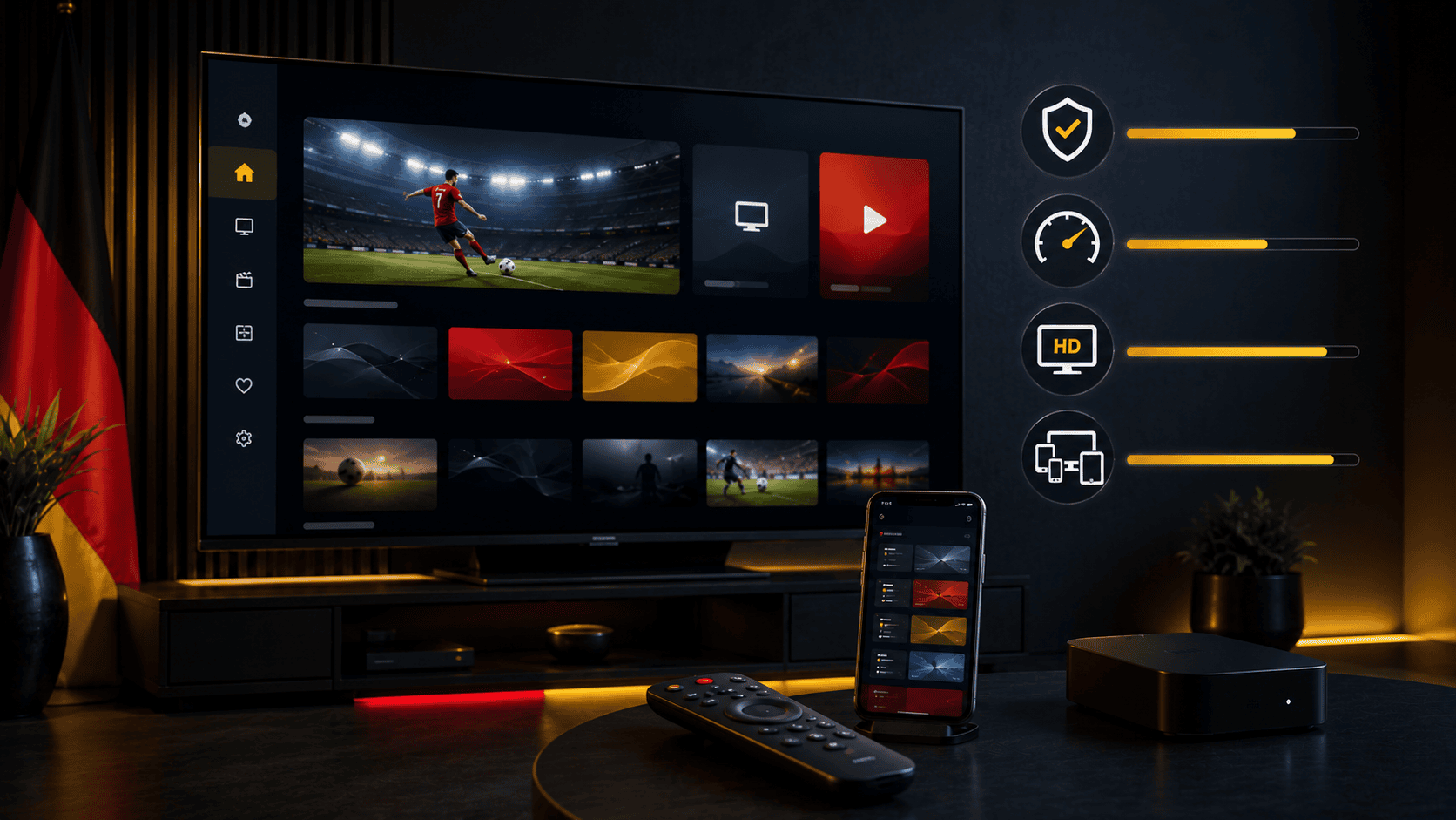 IBO Player Erfahrungen auf Smart TV mit Smartphone und Fernbedienung