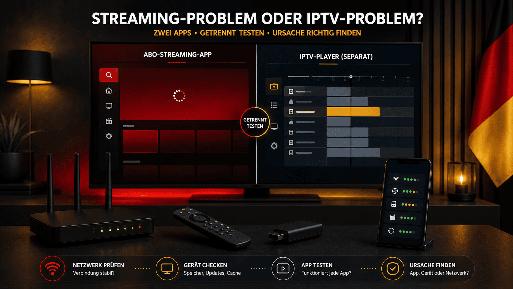 Netflix Fire TV Fehler von IPTV Player Problem unterscheiden
